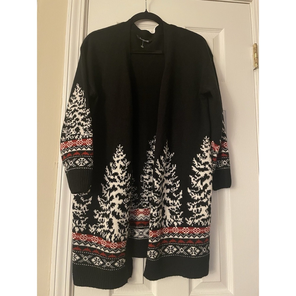 BloomChic Black White Cardigan Sweater Long Womens Size 10